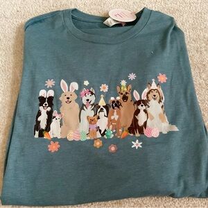 NWT Easter Dog Theme Long Sleeve Tee